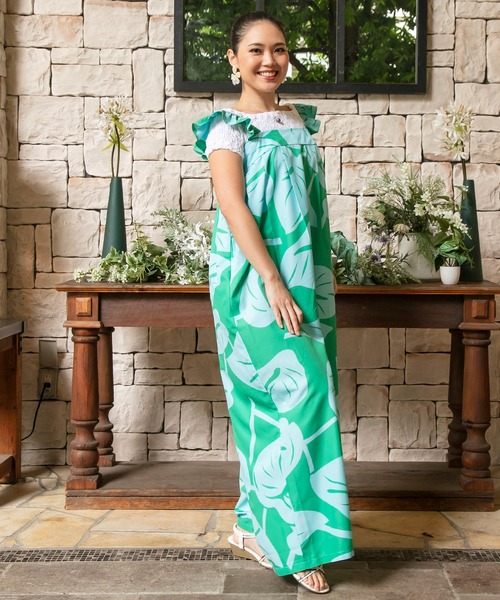 Maunaloa(マウナロア)の「【Maunaloa】アンスリウムサロペットパンツ(サロペット/オーバーオール・レディース・グリーン/ターコイズブルー/パープル・FREE)」の6枚目の写真