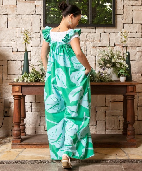 Maunaloa(マウナロア)の「【Maunaloa】アンスリウムサロペットパンツ(サロペット/オーバーオール・レディース・グリーン/ターコイズブルー/パープル・FREE)」の9枚目の写真