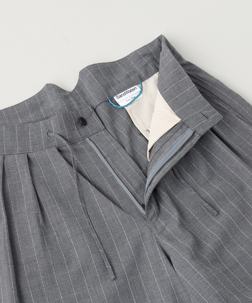 BAYCREW'S DEPO（ベイクルーズデポ）の「SandWaterr / サンドウォーター RESEARCHED 3/4 EASY SLACKS（スラックス・メンズ・ネイビー/グレー・2/1）」の4枚目の写真