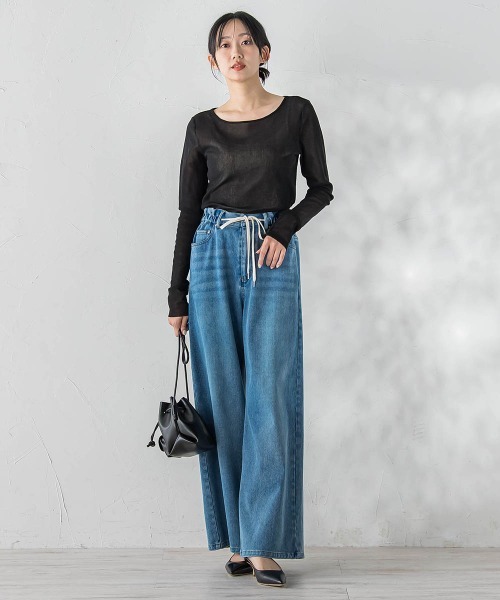 Droite lautreamont（ドロワットロートレアモン）の「コットンサラチュールカットソー（Tシャツ/カットソー・レディース・ピンク/ブラック/オフホワイト・M）」の21枚目の写真