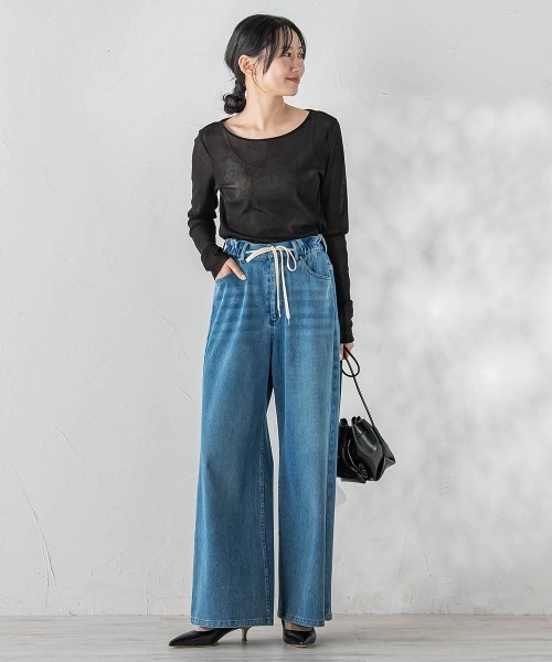 Droite lautreamont（ドロワットロートレアモン）の「コットンサラチュールカットソー（Tシャツ/カットソー・レディース・ピンク/ブラック/オフホワイト・M）」の22枚目の写真