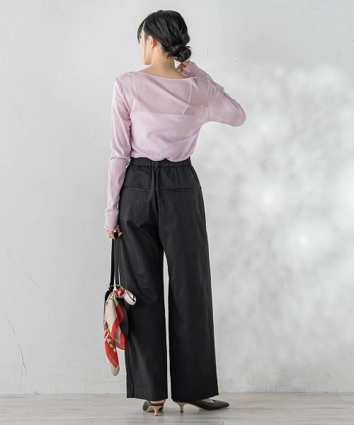 Droite lautreamont（ドロワットロートレアモン）の「コットンサラチュールカットソー（Tシャツ/カットソー・レディース・ピンク/ブラック/オフホワイト・M）」の16枚目の写真