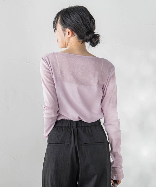 Droite lautreamont（ドロワットロートレアモン）の「コットンサラチュールカットソー（Tシャツ/カットソー・レディース・ピンク/ブラック/オフホワイト・M）」の12枚目の写真