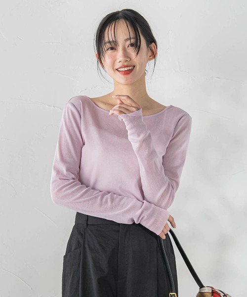 Droite lautreamont（ドロワットロートレアモン）の「コットンサラチュールカットソー（Tシャツ/カットソー・レディース・ピンク/ブラック/オフホワイト・M）」の10枚目の写真