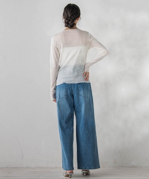 Droite lautreamont（ドロワットロートレアモン）の「コットンサラチュールカットソー（Tシャツ/カットソー・レディース・ピンク/ブラック/オフホワイト・M）」の8枚目の写真