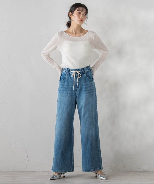 Droite lautreamont（ドロワットロートレアモン）の「コットンサラチュールカットソー（Tシャツ/カットソー・レディース・ピンク/ブラック/オフホワイト・M）」の4枚目の写真