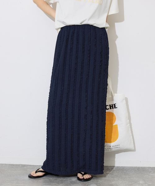 SLOBE IENA（スローブイエナ）の「《シリーズあり/》カットフリルスカート（スカート・レディース・ネイビー/ブラック・FREE）」の2枚目の写真