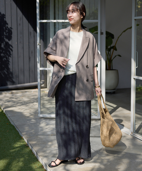 SLOBE IENA（スローブイエナ）の「《シリーズあり/》カットフリルスカート（スカート・レディース・ネイビー/ブラック・FREE）」の4枚目の写真