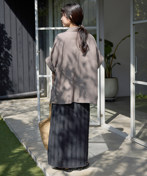 SLOBE IENA（スローブイエナ）の「《シリーズあり/》カットフリルスカート（スカート・レディース・ネイビー/ブラック・FREE）」の6枚目の写真