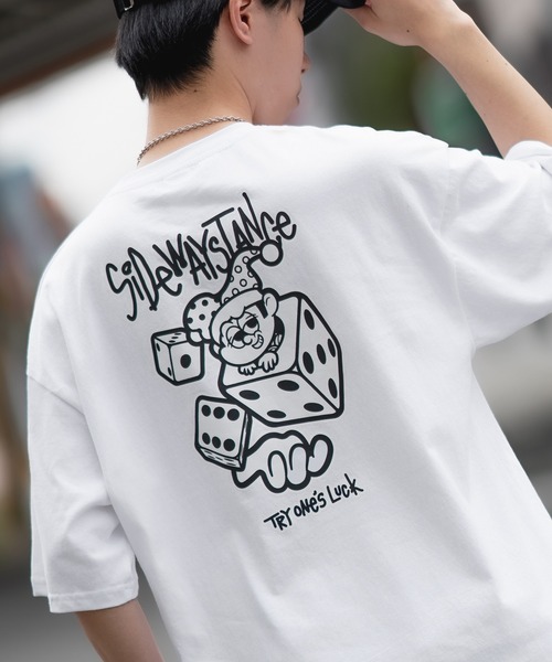 En serio TOKYO(エンソリオトーキョー)の「【SIDEWAYSTANCE】半袖ダイスプリントTシャツ SIDE23-079/SIDE23-123(Tシャツ/カットソー・メンズ・ブラック/カーキ/パープル/オートミール/ホワイト・SMALL/MEDIUM/LARGE/X-LARGE)」の1枚目の写真
