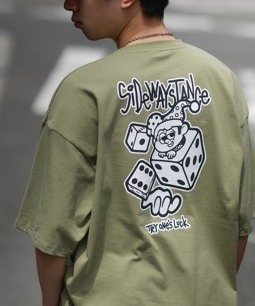 En serio TOKYO(エンソリオトーキョー)の「【SIDEWAYSTANCE】半袖ダイスプリントTシャツ SIDE23-079/SIDE23-123(Tシャツ/カットソー・メンズ・ブラック/カーキ/パープル/オートミール/ホワイト・SMALL/MEDIUM/LARGE/X-LARGE)」の4枚目の写真