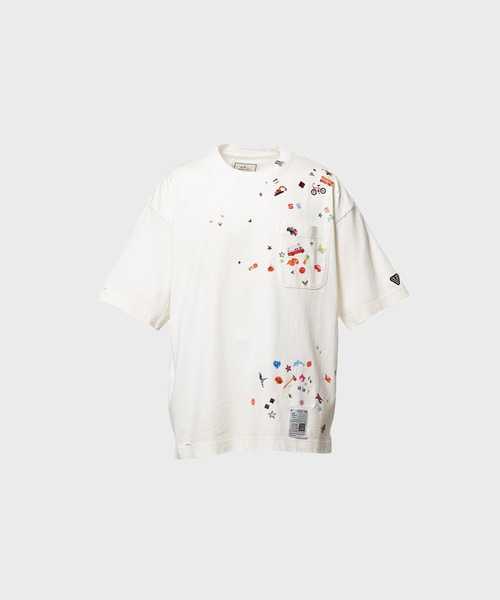 MIHARAYASUHIRO（ミハラヤスヒロ）の「【MIHARAYASUHIRO/ミハラヤスヒロ】KIDS STICKER TEE（Tシャツ/カットソー・メンズ・ホワイト/ブラック・46/44）」の2枚目の写真