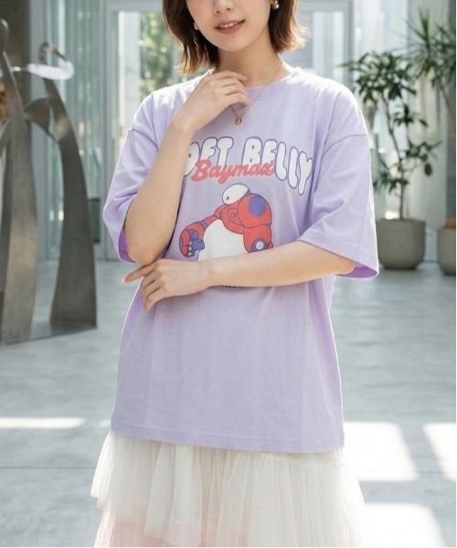 Disney(ディズニー)の「【DISNEY/ディズニー】キャラクタープリント半袖Tシャツ(WIDEシルエット)(Tシャツ/カットソー・レディース・ミント/オフホワイト/オレンジ/ラベンダー・LARGE/MEDIUM)」の4枚目の写真