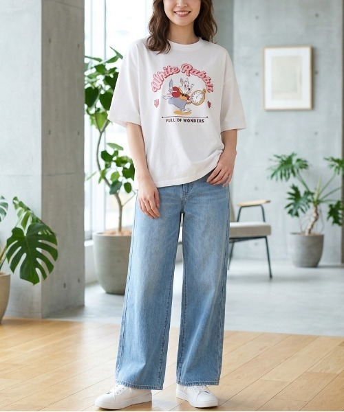 Disney(ディズニー)の「【DISNEY/ディズニー】キャラクタープリント半袖Tシャツ(WIDEシルエット)(Tシャツ/カットソー・レディース・ミント/オフホワイト/オレンジ/ラベンダー・LARGE/MEDIUM)」の7枚目の写真