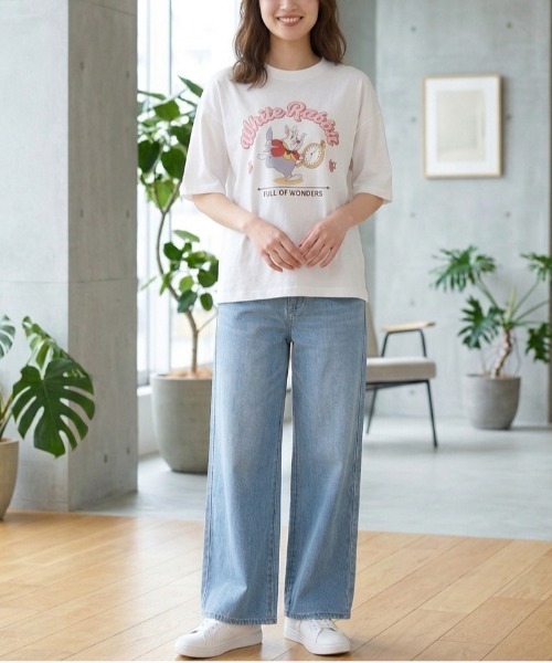 Disney(ディズニー)の「【DISNEY/ディズニー】キャラクタープリント半袖Tシャツ(WIDEシルエット)(Tシャツ/カットソー・レディース・ミント/オフホワイト/オレンジ/ラベンダー・LARGE/MEDIUM)」の9枚目の写真
