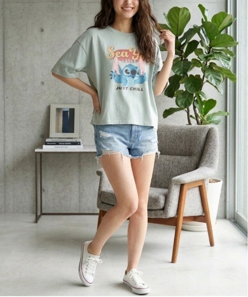Disney(ディズニー)の「【DISNEY/ディズニー】キャラクタープリント半袖Tシャツ(WIDEシルエット)(Tシャツ/カットソー・レディース・ミント/オフホワイト/オレンジ/ラベンダー・LARGE/MEDIUM)」の11枚目の写真