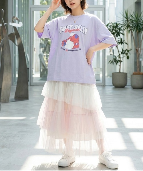 Disney(ディズニー)の「【DISNEY/ディズニー】キャラクタープリント半袖Tシャツ(WIDEシルエット)(Tシャツ/カットソー・レディース・ミント/オフホワイト/オレンジ/ラベンダー・LARGE/MEDIUM)」の16枚目の写真