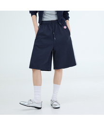 TRACK LINE BERMUDA SWEAT SHORTS-2COLOR