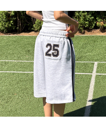 TRACK LINE BERMUDA SWEAT SHORTS-2COLOR