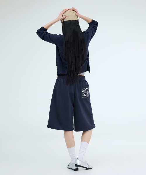 PORTERNA(ポルテナ)の「TRACK LINE BERMUDA SWEAT SHORTS-2COLOR(その他パンツ・レディース・ネイビー/ホワイト・OS)」の21枚目の写真
