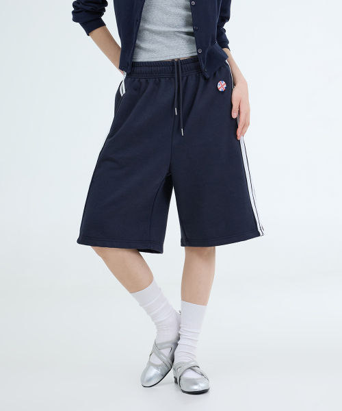 PORTERNA(ポルテナ)の「TRACK LINE BERMUDA SWEAT SHORTS-2COLOR(その他パンツ・レディース・ネイビー/ホワイト・OS)」の22枚目の写真