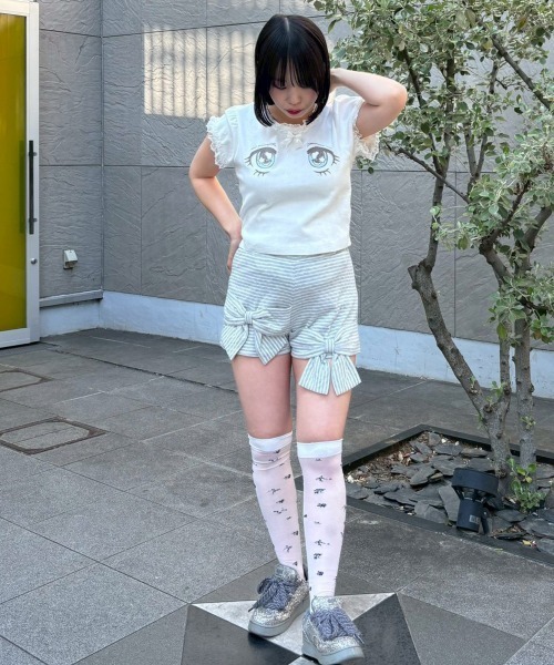 Candy Stripper(キャンディストリッパー)の「RIBBON BORDER SHORT パンツ(その他パンツ・レディース・ブラック/グレー/ライトグレー・FREE)」の13枚目の写真