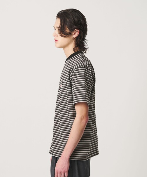DANTON(ダントン)の「<DANTON>ポケット ボーダー Tシャツ(Tシャツ/カットソー・メンズ・オフホワイト/ターコイズブルー系/ダークグレー・L/M/XL)」の20枚目の写真