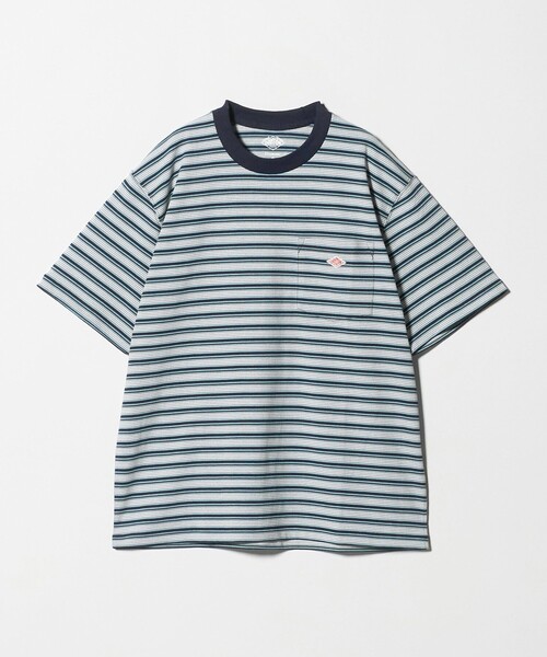 DANTON(ダントン)の「<DANTON>ポケット ボーダー Tシャツ(Tシャツ/カットソー・メンズ・オフホワイト/ターコイズブルー系/ダークグレー・L/M/XL)」の18枚目の写真