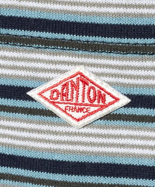 DANTON(ダントン)の「<DANTON>ポケット ボーダー Tシャツ(Tシャツ/カットソー・メンズ・オフホワイト/ターコイズブルー系/ダークグレー・L/M/XL)」の13枚目の写真