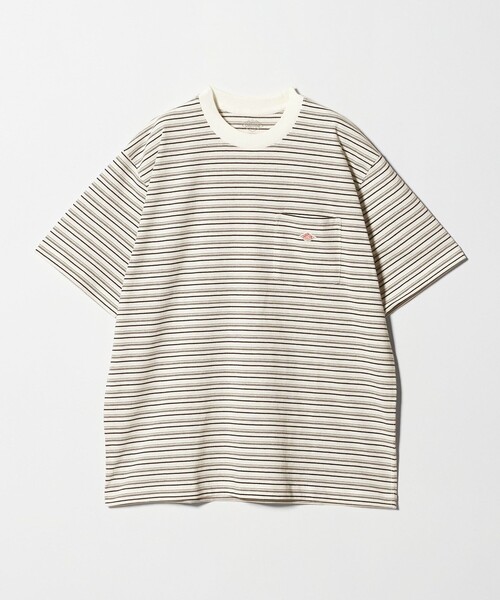 DANTON(ダントン)の「<DANTON>ポケット ボーダー Tシャツ(Tシャツ/カットソー・メンズ・オフホワイト/ターコイズブルー系/ダークグレー・L/M/XL)」の11枚目の写真