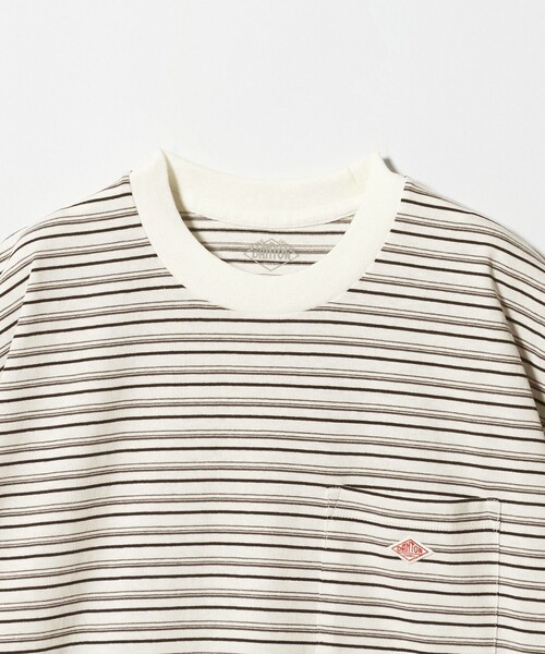 DANTON(ダントン)の「<DANTON>ポケット ボーダー Tシャツ(Tシャツ/カットソー・メンズ・オフホワイト/ターコイズブルー系/ダークグレー・L/M/XL)」の10枚目の写真