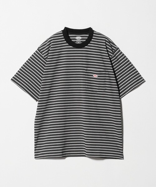 DANTON(ダントン)の「<DANTON>ポケット ボーダー Tシャツ(Tシャツ/カットソー・メンズ・オフホワイト/ターコイズブルー系/ダークグレー・L/M/XL)」の8枚目の写真
