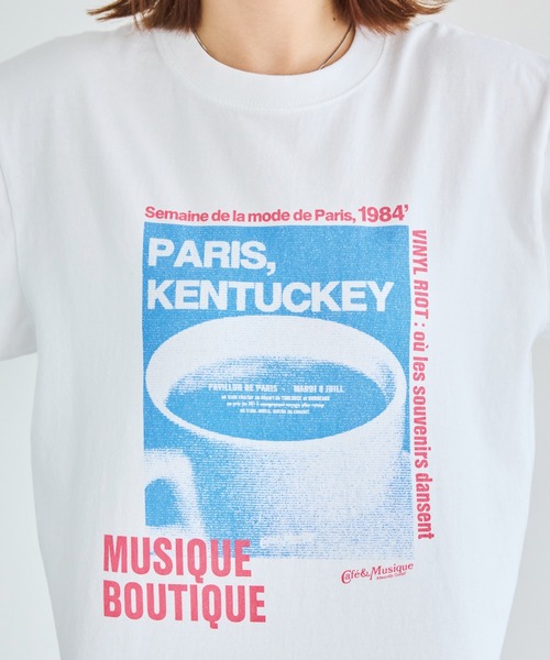 TRICOMER(トリコメル)の「【TRICOMER】ヴィンテージライク プリントロゴTシャツ|PARIS KENTUCKY(Tシャツ/カットソー・レディース・ホワイト・F)」の5枚目の写真
