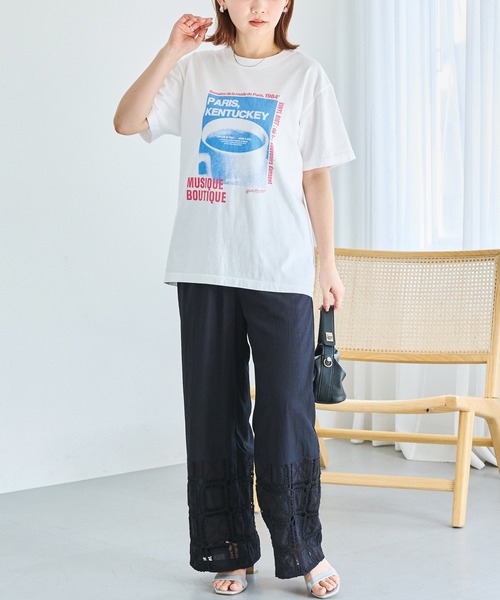 TRICOMER(トリコメル)の「【TRICOMER】ヴィンテージライク プリントロゴTシャツ|PARIS KENTUCKY(Tシャツ/カットソー・レディース・ホワイト・F)」の8枚目の写真