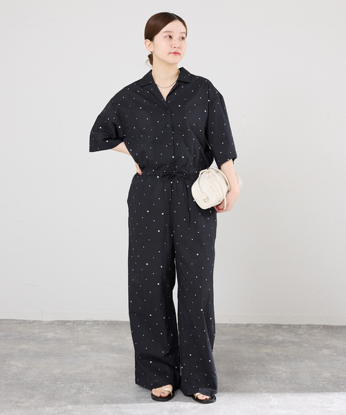 IENA(イエナ)の「別注 COUTURE D'ADAM/クチュールドアダム Tiered Jamp suit 26SS-278(つなぎ/オールインワン・レディース・ブラック・FREE)」の8枚目の写真