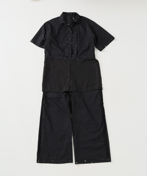 IENA(イエナ)の「別注 COUTURE D'ADAM/クチュールドアダム Tiered Jamp suit 26SS-278(つなぎ/オールインワン・レディース・ブラック・FREE)」の22枚目の写真