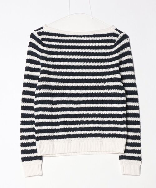 BANANA REPUBLIC FACTORY STORE（バナナリパブリック ファクトリーストア）の「BANANA REPUBLIC FACTORY STORE　　コットン ボートネック クロシェ セーター（ニット/セーター・レディース・ホワイト/レッド/ネイビー・L/M/S/XS）」の4枚目の写真