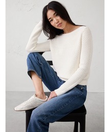 BANANA REPUBLIC FACTORY STORE コットン ボートネック クロシェ セーター