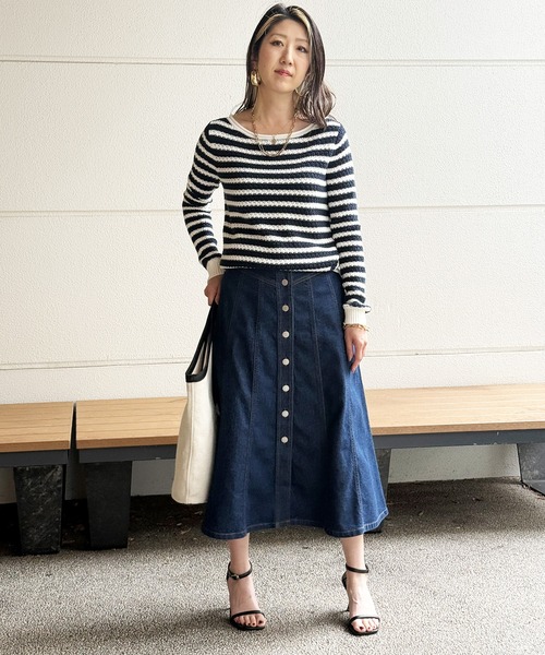 BANANA REPUBLIC FACTORY STORE（バナナリパブリック ファクトリーストア）の「BANANA REPUBLIC FACTORY STORE　　コットン ボートネック クロシェ セーター（ニット/セーター・レディース・ホワイト/レッド/ネイビー・L/M/S/XS）」の9枚目の写真