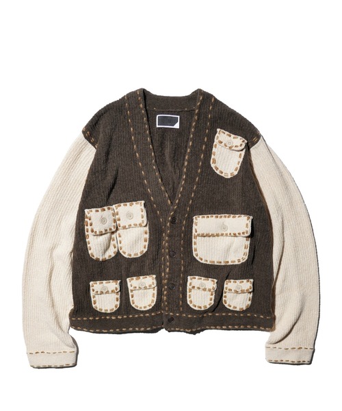PHINGERIN(フィンガリン)の「PHINGERIN / フィンガリン PG1 POCKET CARDIGAN (PD-252-KN-021)(カーディガン/ボレロ・メンズ・ベージュ・LARGE)」の4枚目の写真