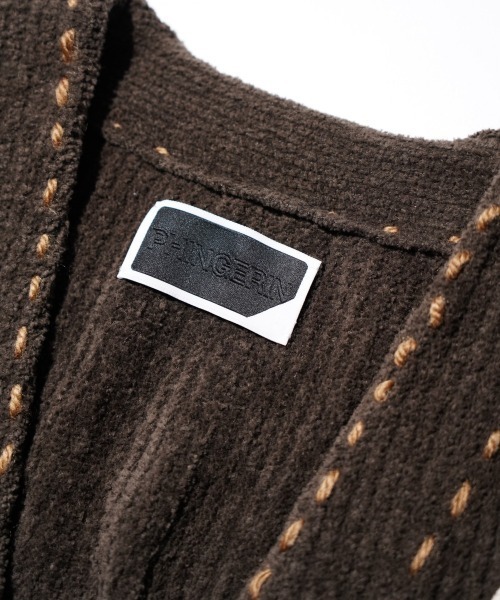 PHINGERIN(フィンガリン)の「PHINGERIN / フィンガリン PG1 POCKET CARDIGAN (PD-252-KN-021)(カーディガン/ボレロ・メンズ・ベージュ・LARGE)」の5枚目の写真