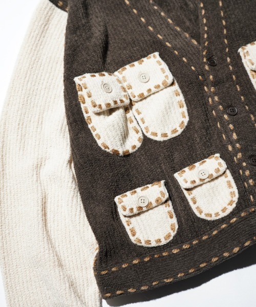 PHINGERIN(フィンガリン)の「PHINGERIN / フィンガリン PG1 POCKET CARDIGAN (PD-252-KN-021)(カーディガン/ボレロ・メンズ・ベージュ・LARGE)」の8枚目の写真