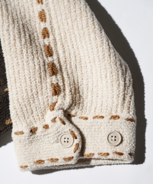 PHINGERIN(フィンガリン)の「PHINGERIN / フィンガリン PG1 POCKET CARDIGAN (PD-252-KN-021)(カーディガン/ボレロ・メンズ・ベージュ・LARGE)」の11枚目の写真