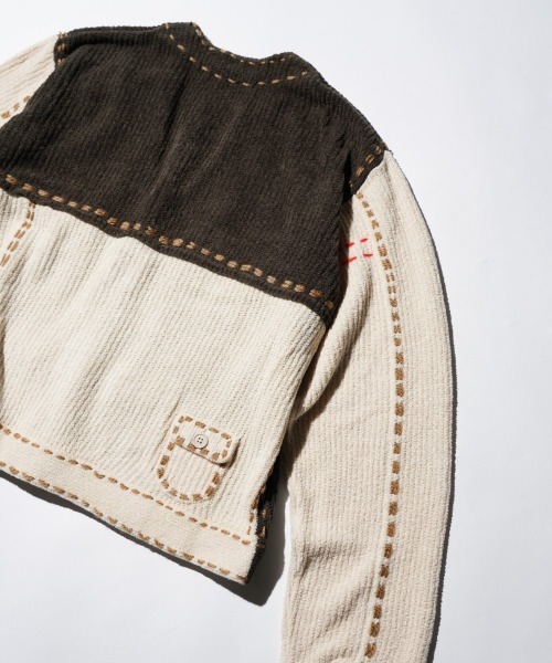PHINGERIN(フィンガリン)の「PHINGERIN / フィンガリン PG1 POCKET CARDIGAN (PD-252-KN-021)(カーディガン/ボレロ・メンズ・ベージュ・LARGE)」の13枚目の写真