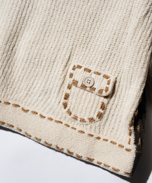 PHINGERIN(フィンガリン)の「PHINGERIN / フィンガリン PG1 POCKET CARDIGAN (PD-252-KN-021)(カーディガン/ボレロ・メンズ・ベージュ・LARGE)」の14枚目の写真
