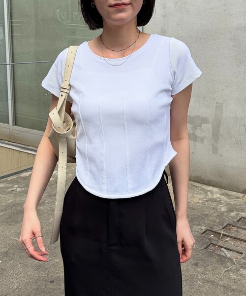 CAPRICIEUX LE'MAGE(カプリシューレマージュ)の「コルセットT(Tシャツ/カットソー・レディース・ホワイト/イエロー/ブラウン/ブラック・FREE)」の19枚目の写真