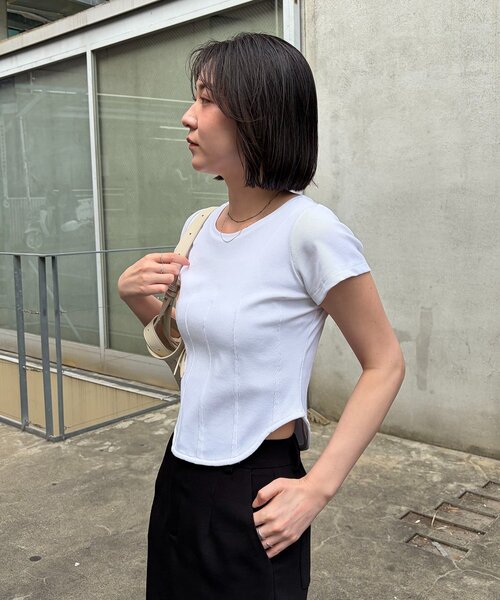 CAPRICIEUX LE'MAGE(カプリシューレマージュ)の「コルセットT(Tシャツ/カットソー・レディース・ホワイト/イエロー/ブラウン/ブラック・FREE)」の20枚目の写真