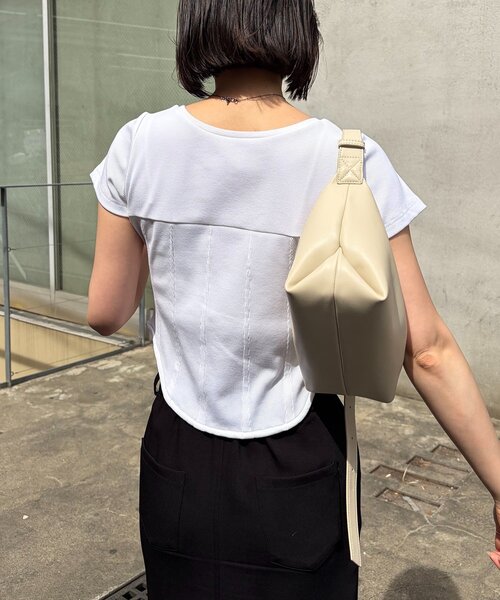 CAPRICIEUX LE'MAGE(カプリシューレマージュ)の「コルセットT(Tシャツ/カットソー・レディース・ホワイト/イエロー/ブラウン/ブラック・FREE)」の21枚目の写真