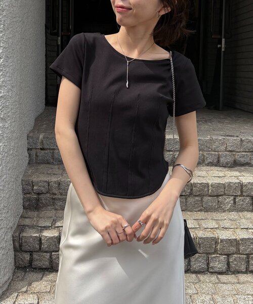 CAPRICIEUX LE'MAGE(カプリシューレマージュ)の「コルセットT(Tシャツ/カットソー・レディース・ホワイト/イエロー/ブラウン/ブラック・FREE)」の19枚目の写真
