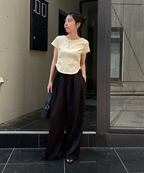 CAPRICIEUX LE'MAGE(カプリシューレマージュ)の「コルセットT(Tシャツ/カットソー・レディース・ホワイト/イエロー/ブラウン/ブラック・FREE)」の10枚目の写真